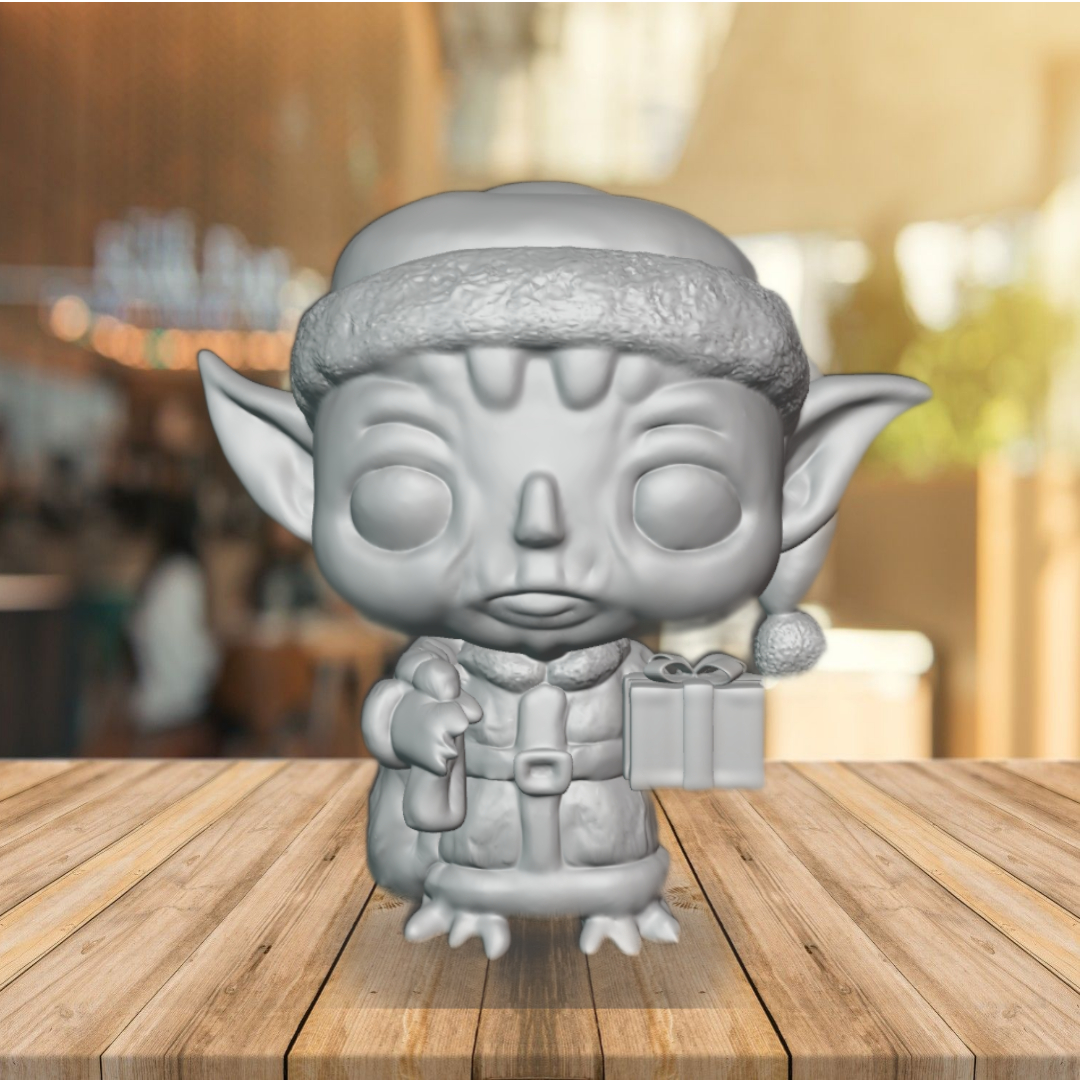 Baby Yoda Christmas 3D STL Model