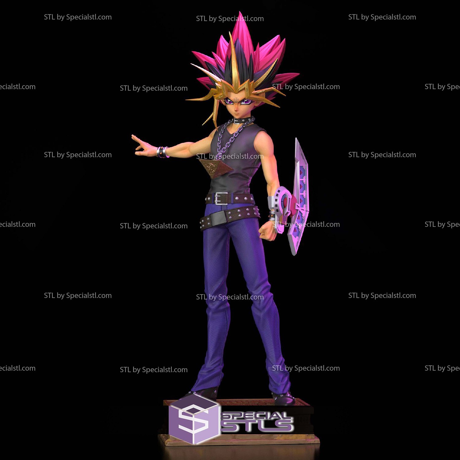 Yami Yugi Fire Yu Gi Oh Digital STL Files 3D Model — view 3