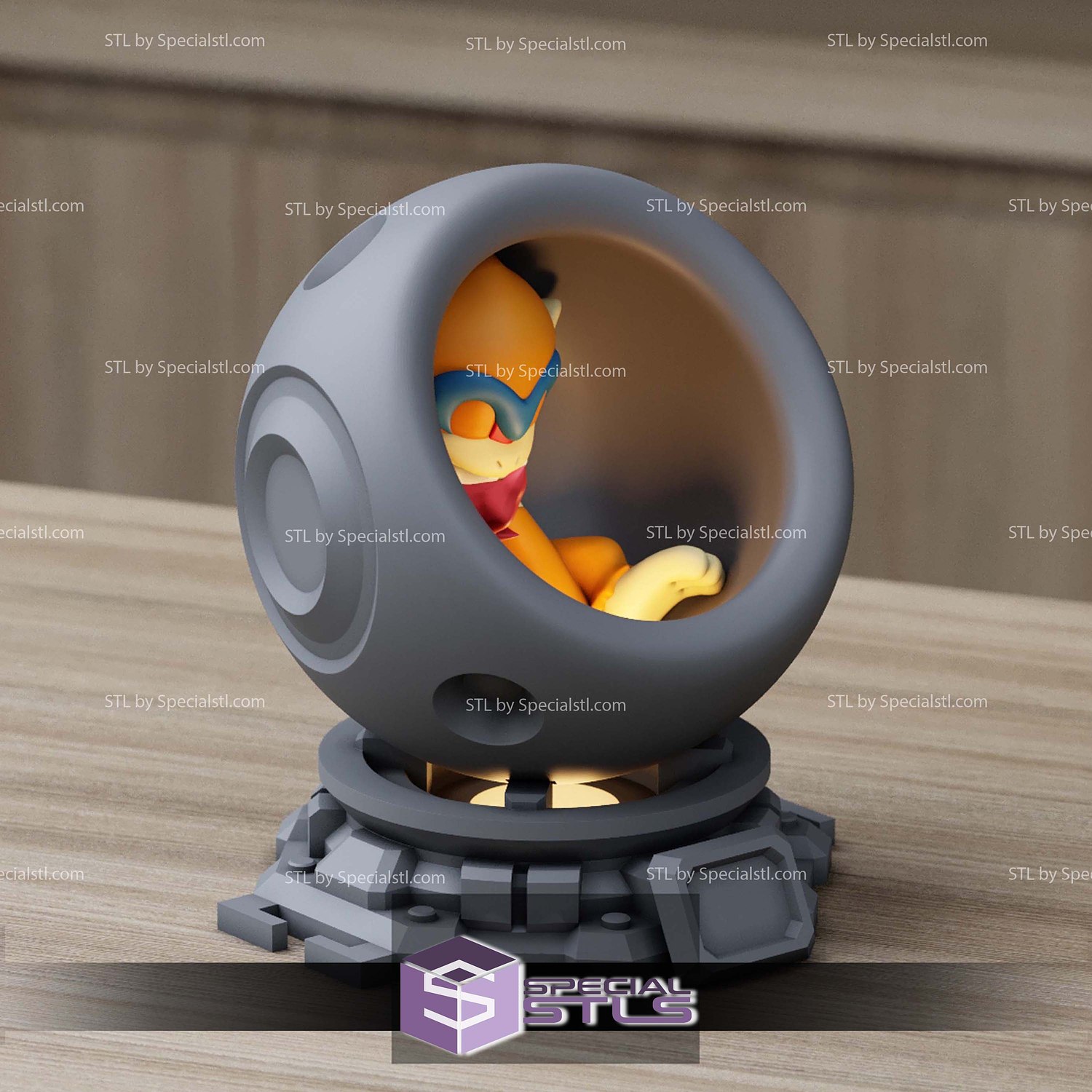 Super Basic Pokemon STL Monferno Healing Machine 3D Model — view 2
