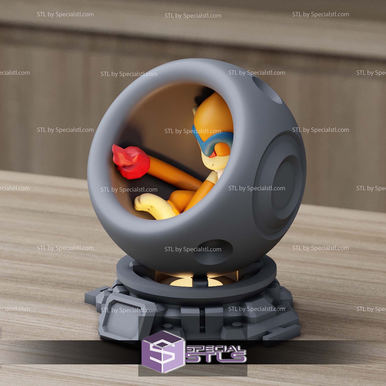 Super Basic Pokemon STL Monferno Healing Machine 3D Model — view 3