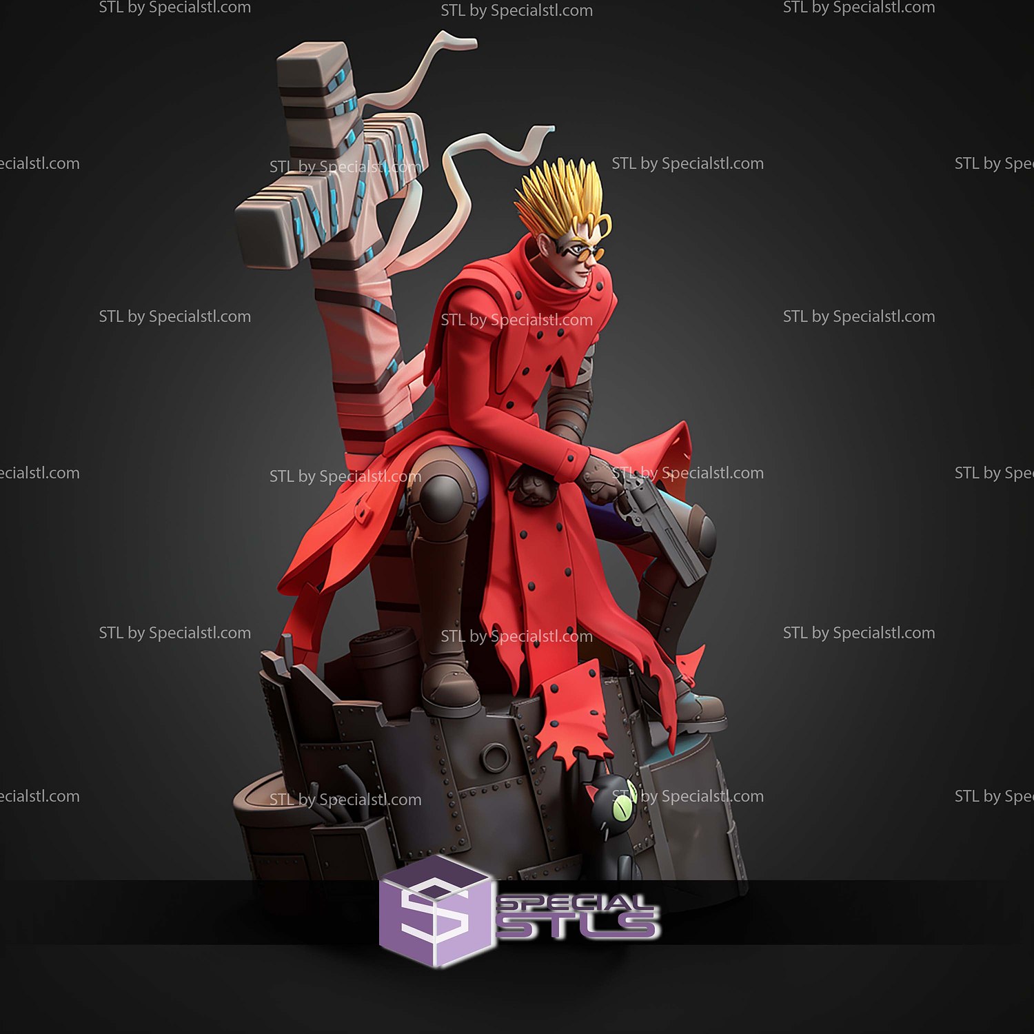 Vash the Stampede Trigun 1-10 STL Files 3D Model — view 3