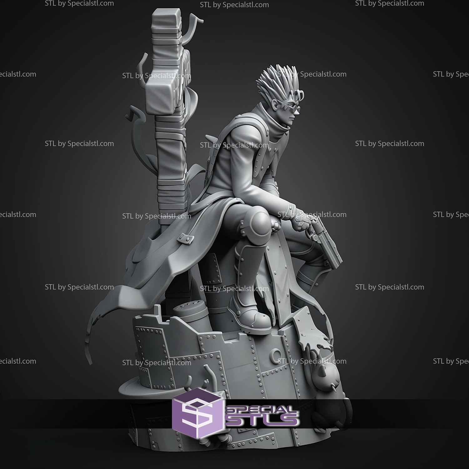 Vash the Stampede Trigun 1-10 STL Files 3D Model — view 4