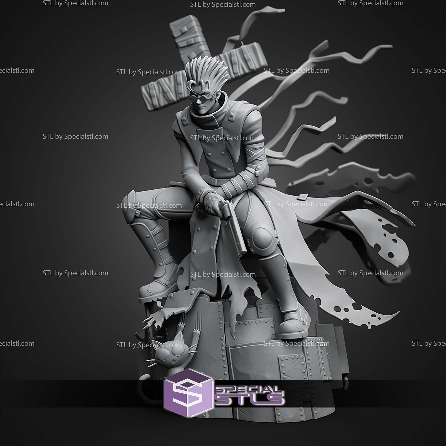 Vash the Stampede Trigun 1-10 STL Files 3D Model — view 5