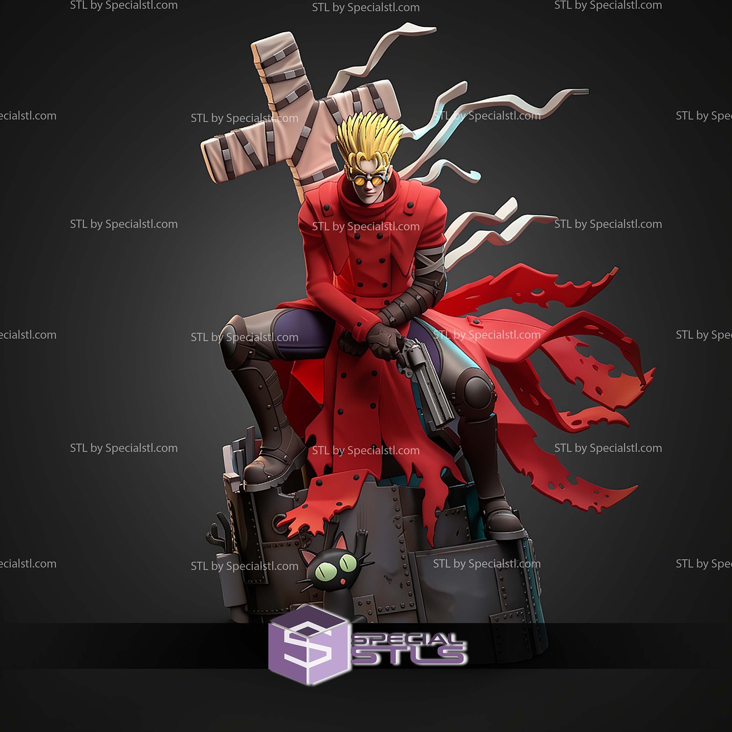 Vash the Stampede Trigun 1-10 STL Files 3D Model — view 6