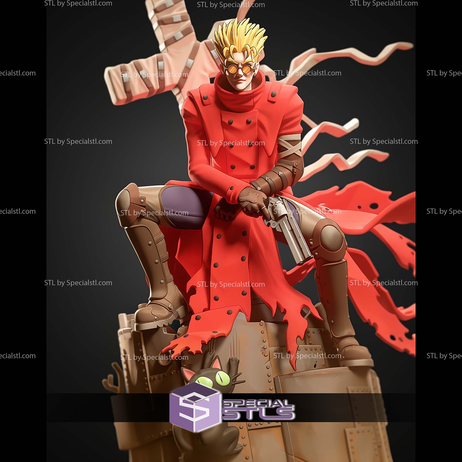 Vash the Stampede Trigun 1-10 STL Files 3D Model — view 7