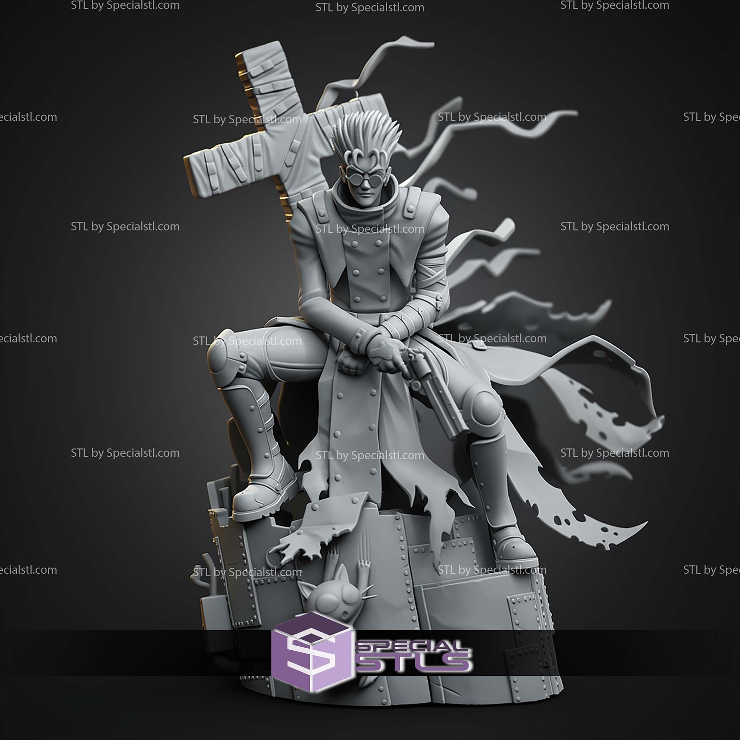 Vash the Stampede Trigun 1-10 STL Files 3D Model — view 8