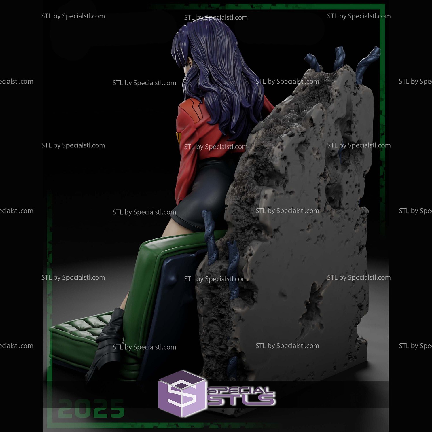 Misato Sofa Neon Genesis Evangelion STL Files 3D Model — view 3
