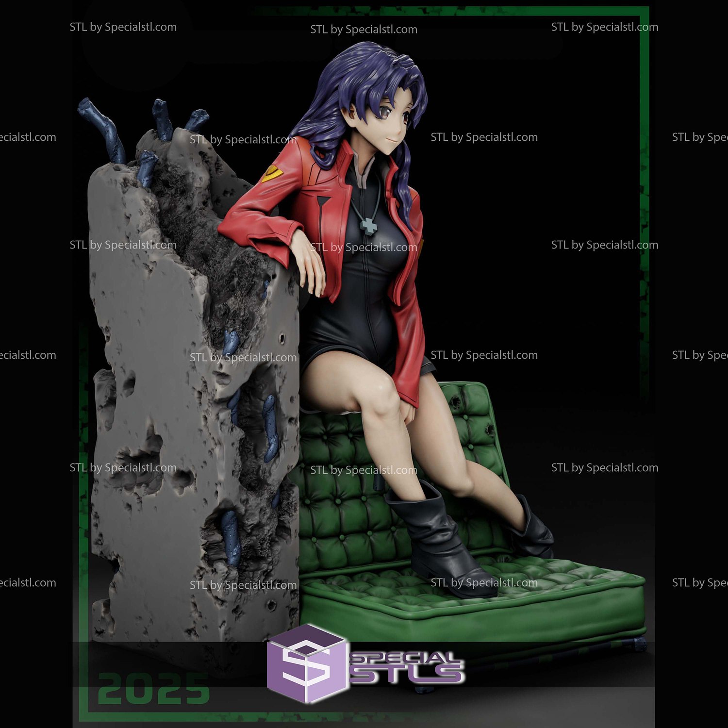 Misato Sofa Neon Genesis Evangelion STL Files 3D Model — view 4