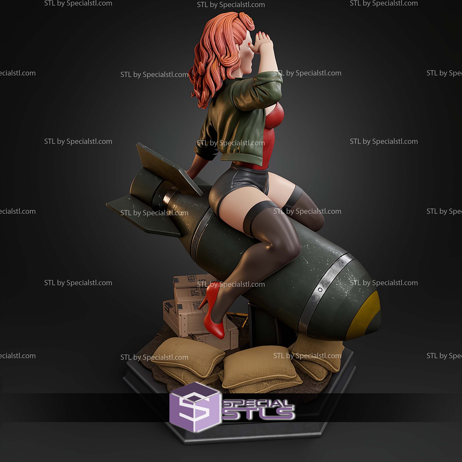 Air Force Bombshell STL Files 3D Model — view 2