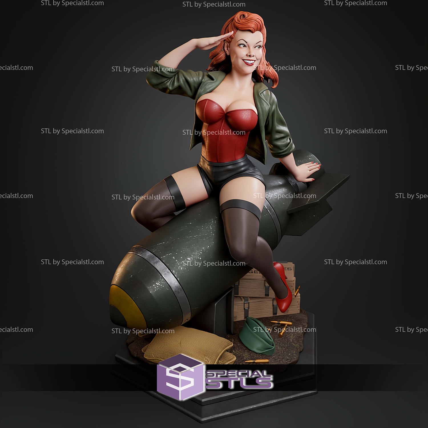 Air Force Bombshell STL Files 3D Model — view 3