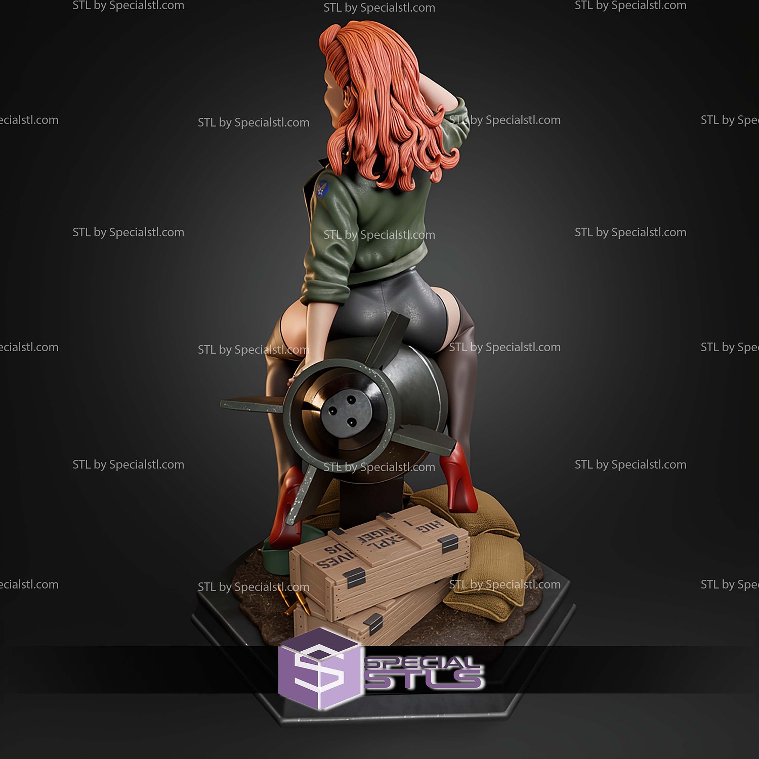 Air Force Bombshell STL Files 3D Model — view 4