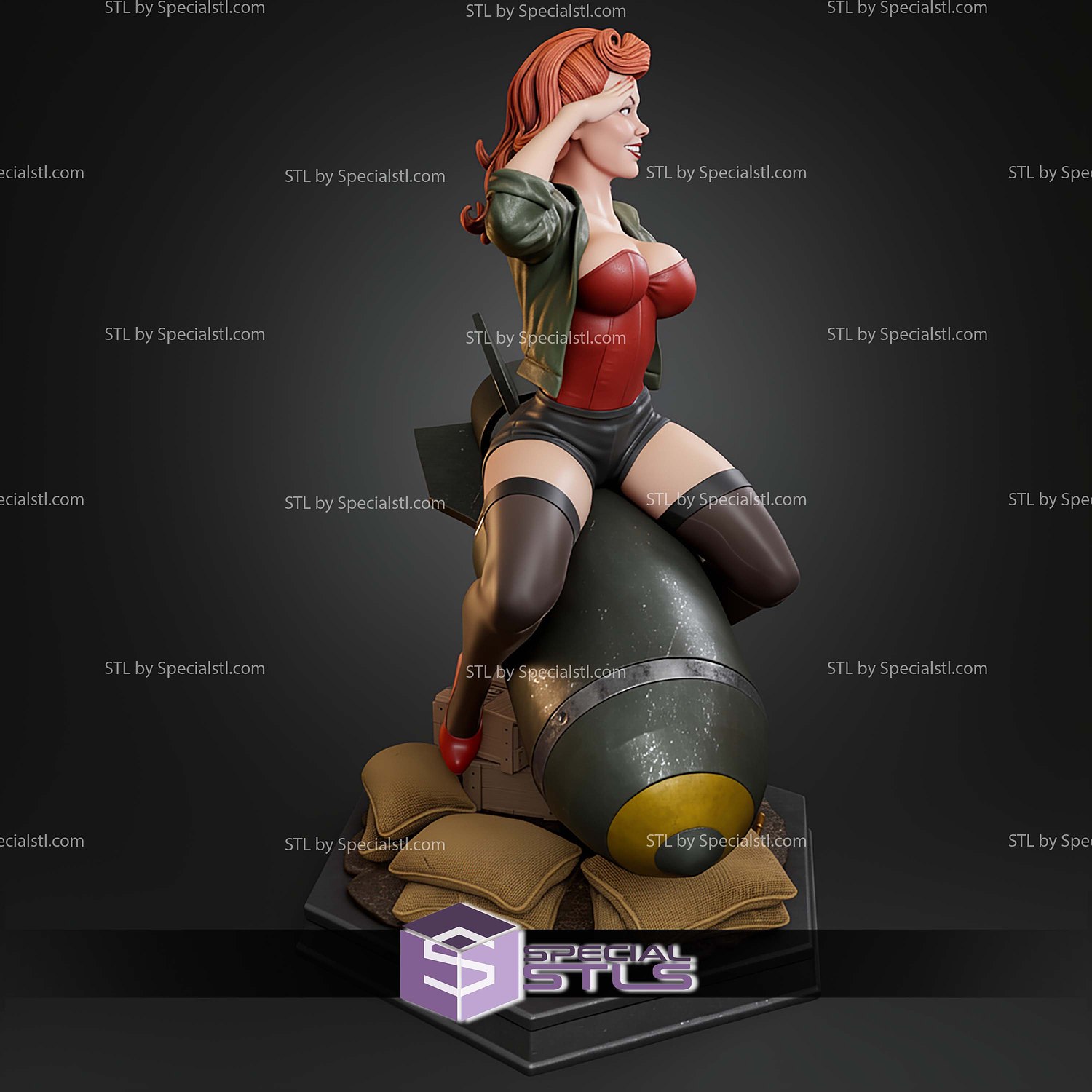 Air Force Bombshell STL Files 3D Model — view 5