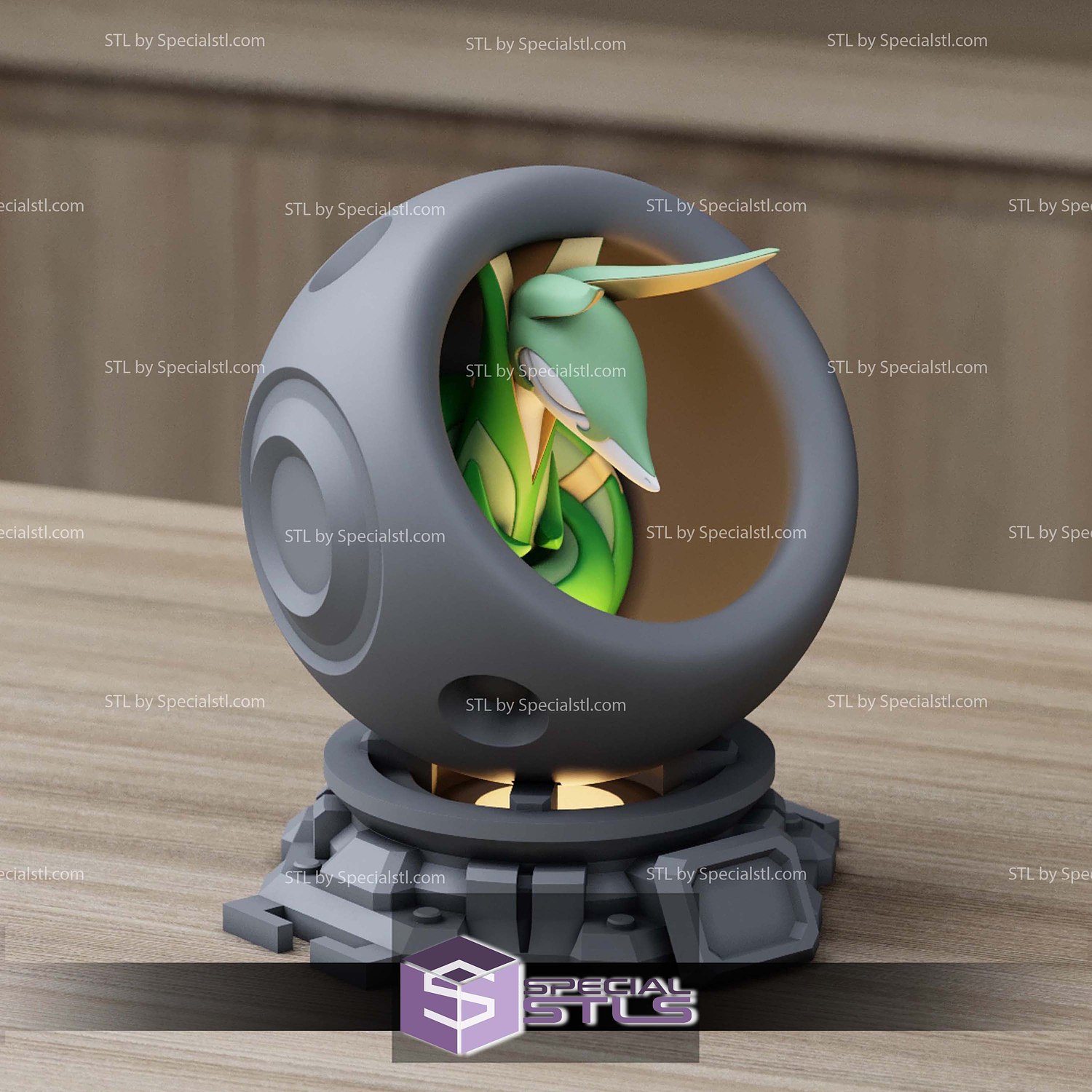 Super Basic Pokemon STL Serperior Healing Machine 3D Model — view 2