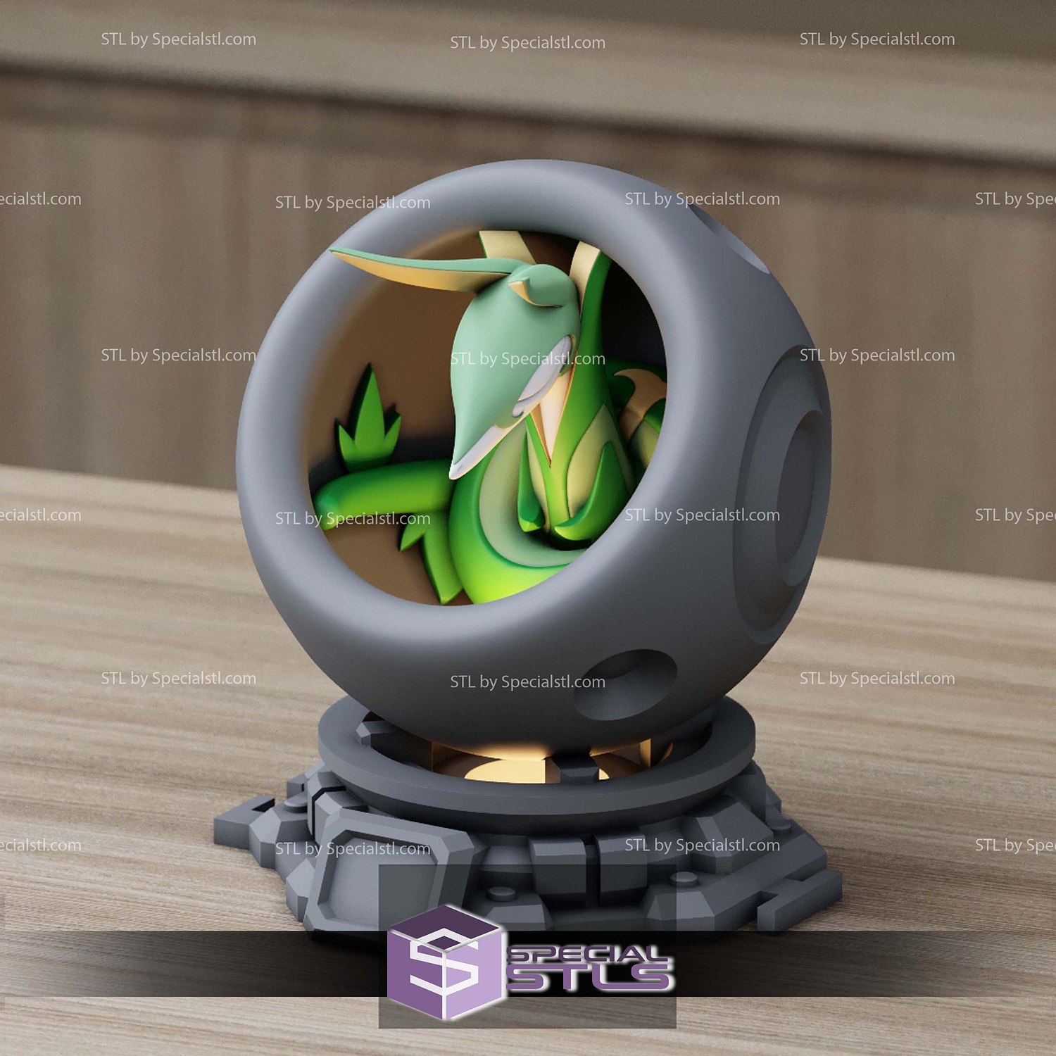 Super Basic Pokemon STL Serperior Healing Machine 3D Model — view 3