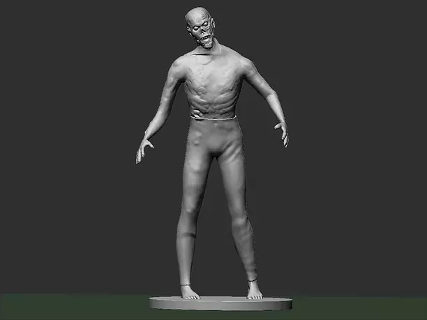 Zombie Figurine 3D OBJ Model