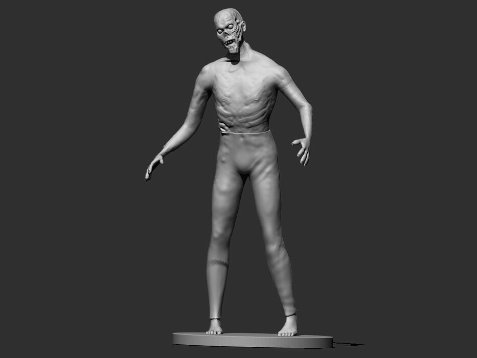 Zombie Figurine 3D OBJ Model — view 2