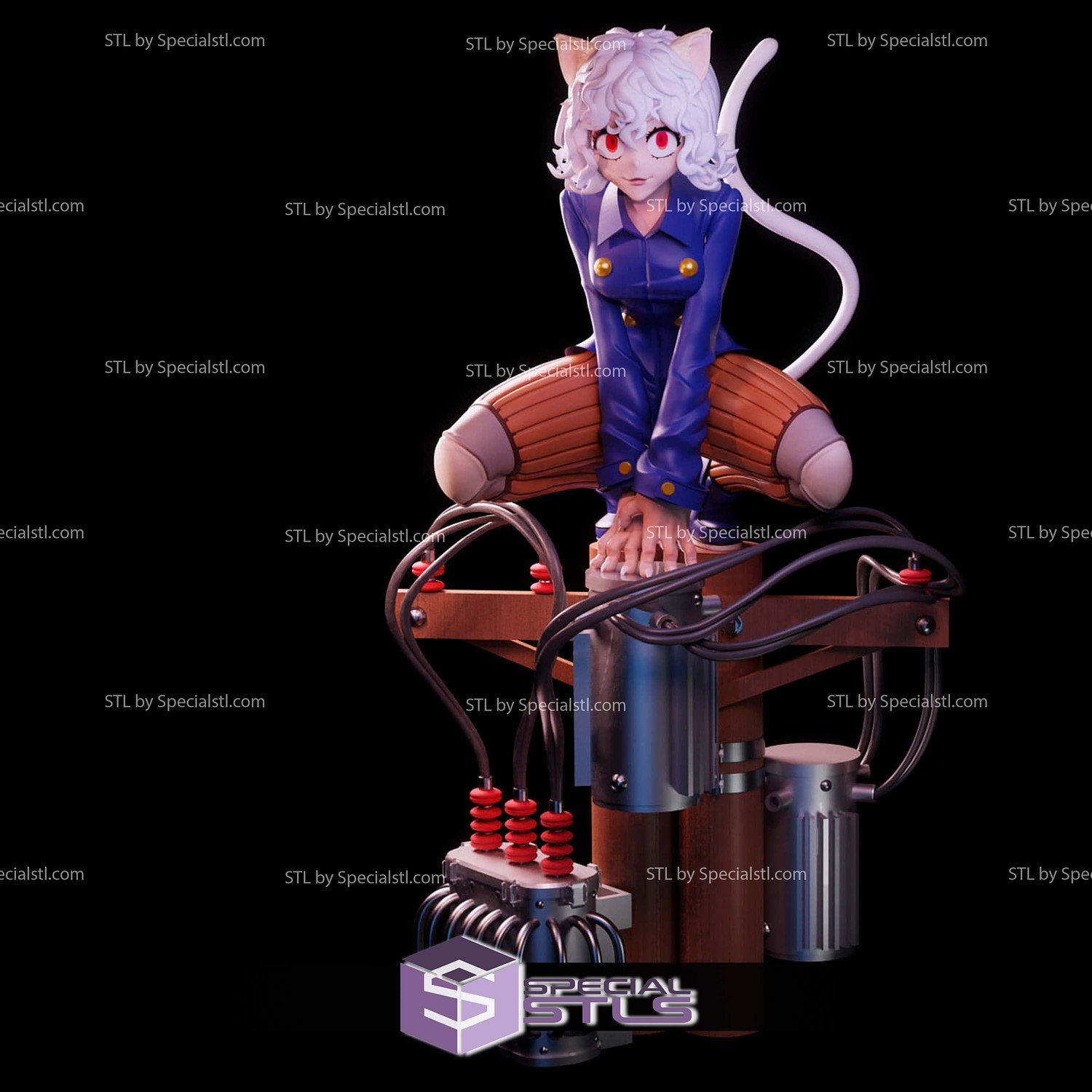 Neferpitou Hunter X Hunter Sitting Pose STL Files 3D Model — view 3