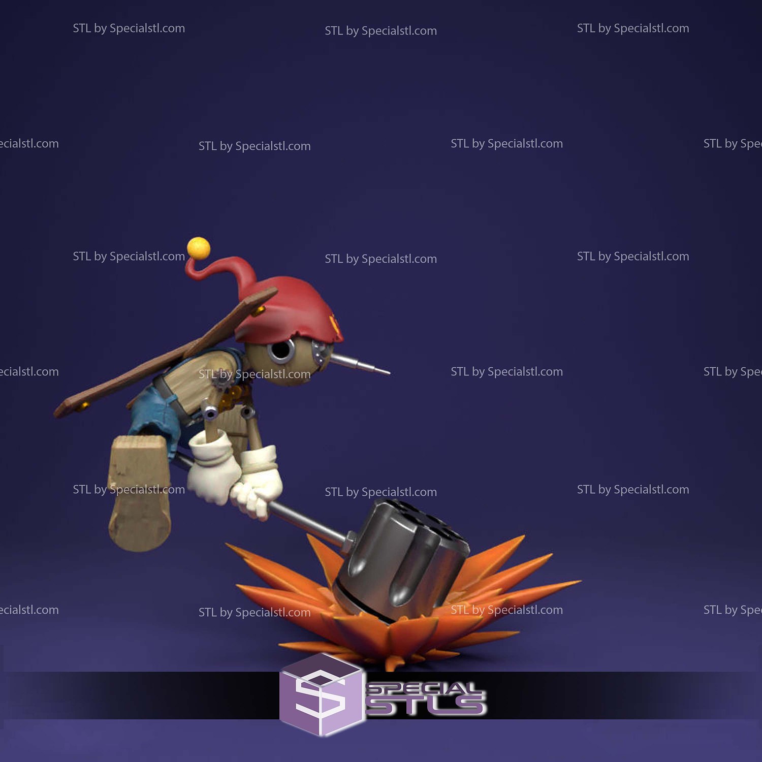 Puppetmon Pinocchiomon V2 Sculptures 3D Printing STL Model — view 6
