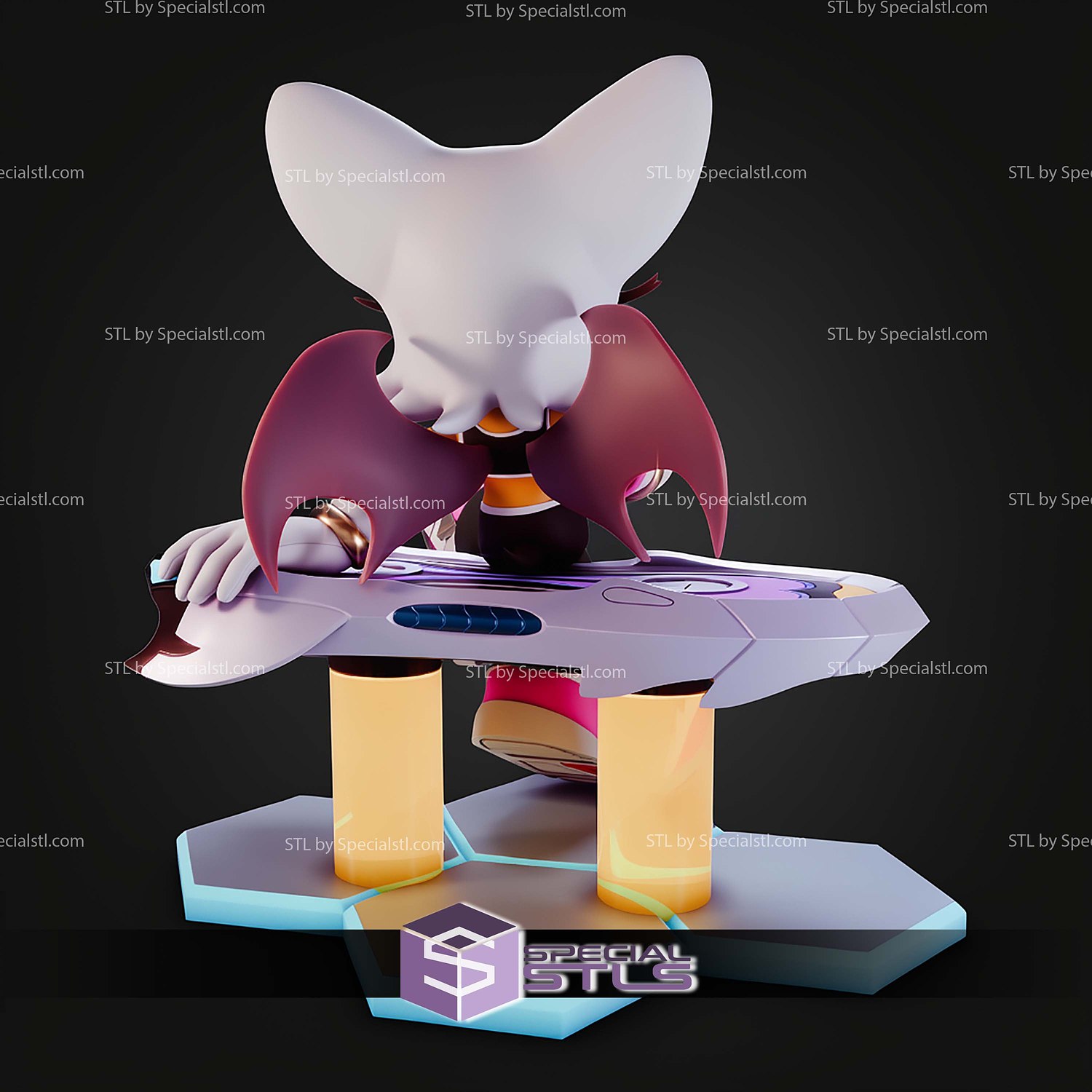 Rouge Sonic Riders STL Files 3D Model — view 3