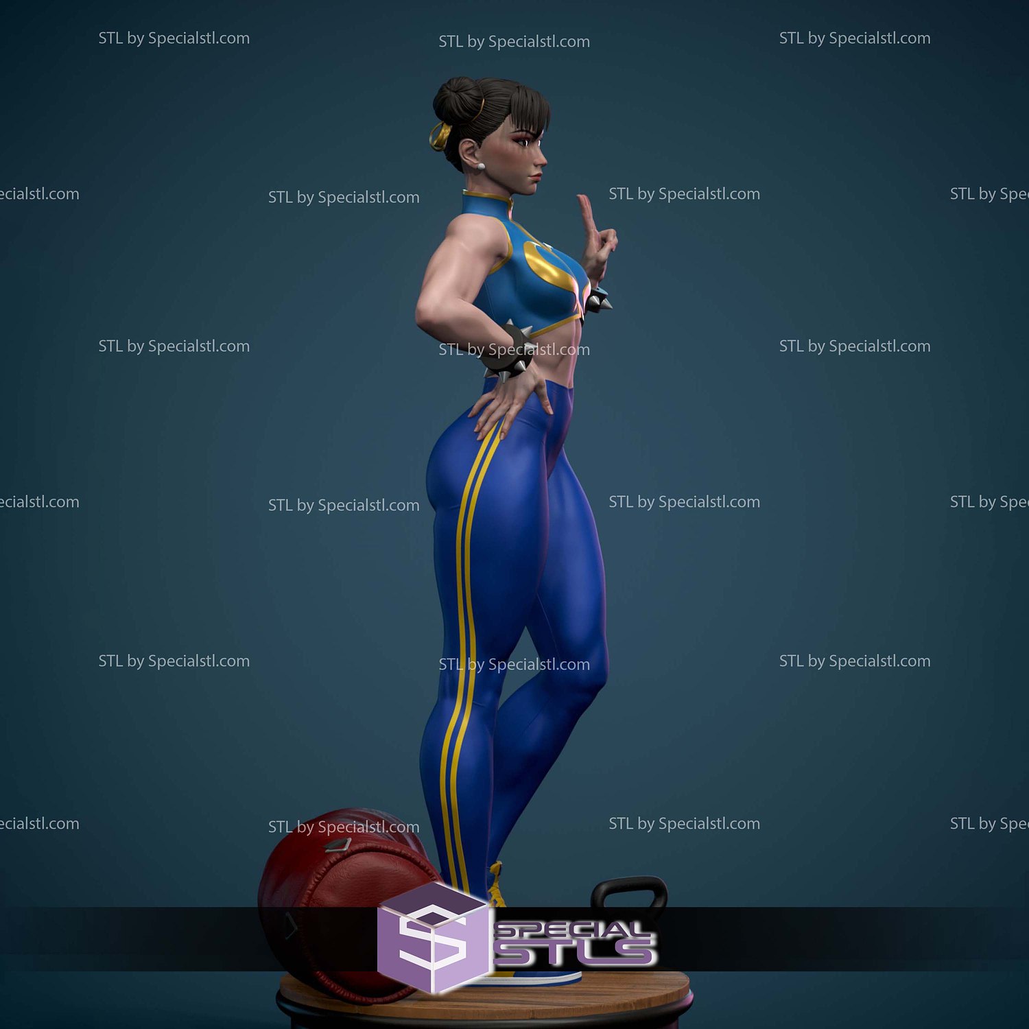 Chun-Li Boxing Say Hi 3D Print Files STL Model — view 2