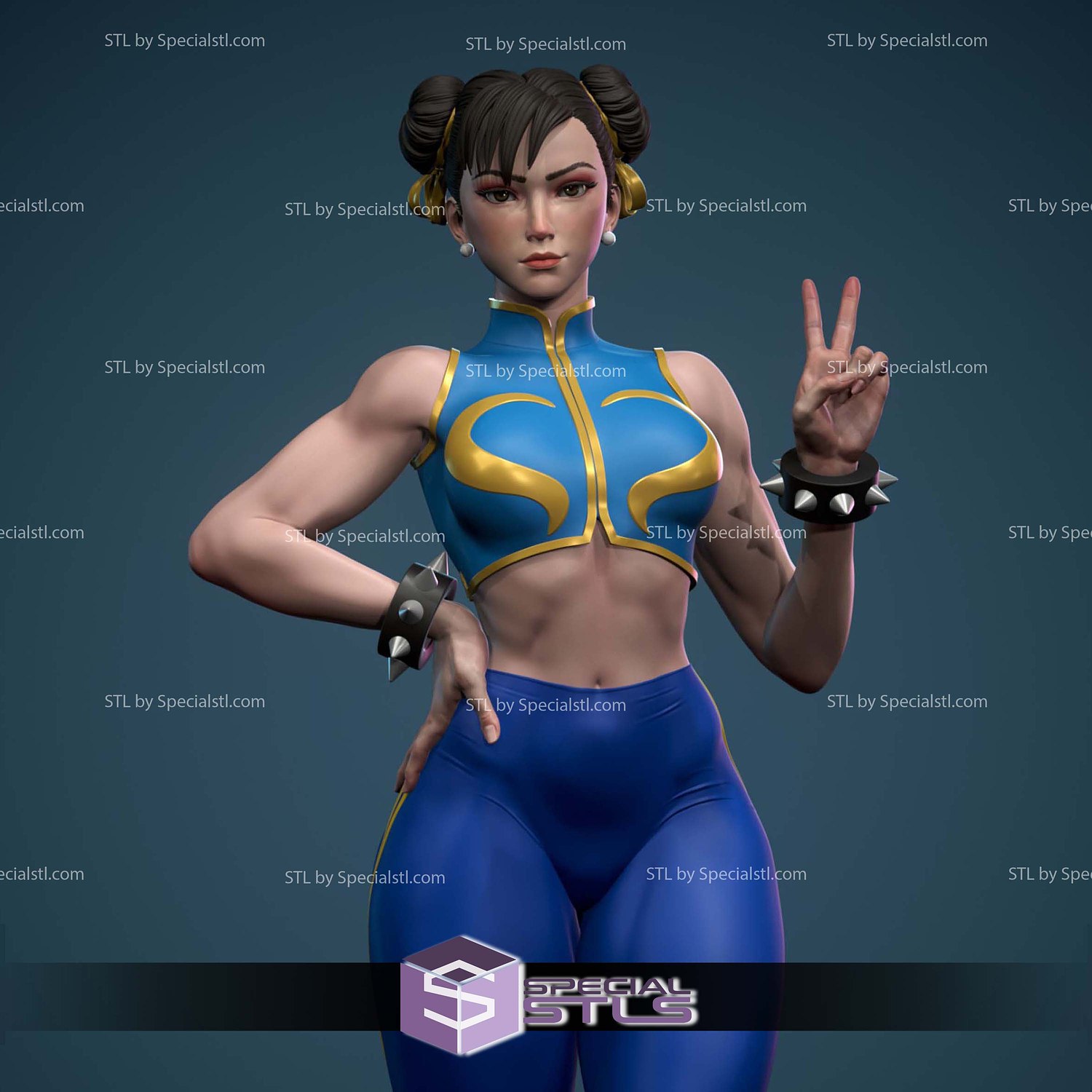 Chun-Li Boxing Say Hi 3D Print Files STL Model — view 5
