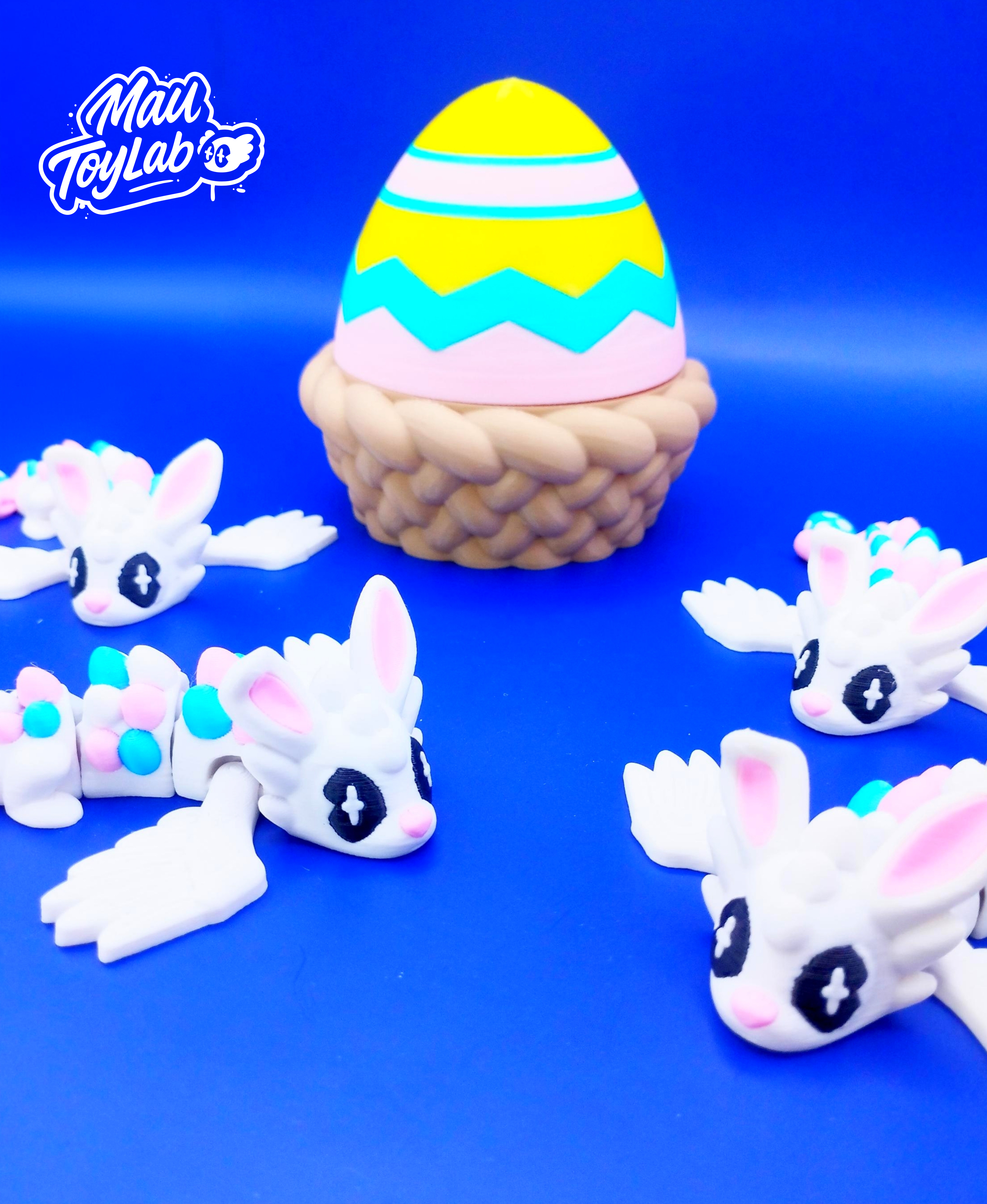 Mini Easter Dragon STL – Articulated Print-in-Place Dragon with Opening Egg 3D 3MF Model