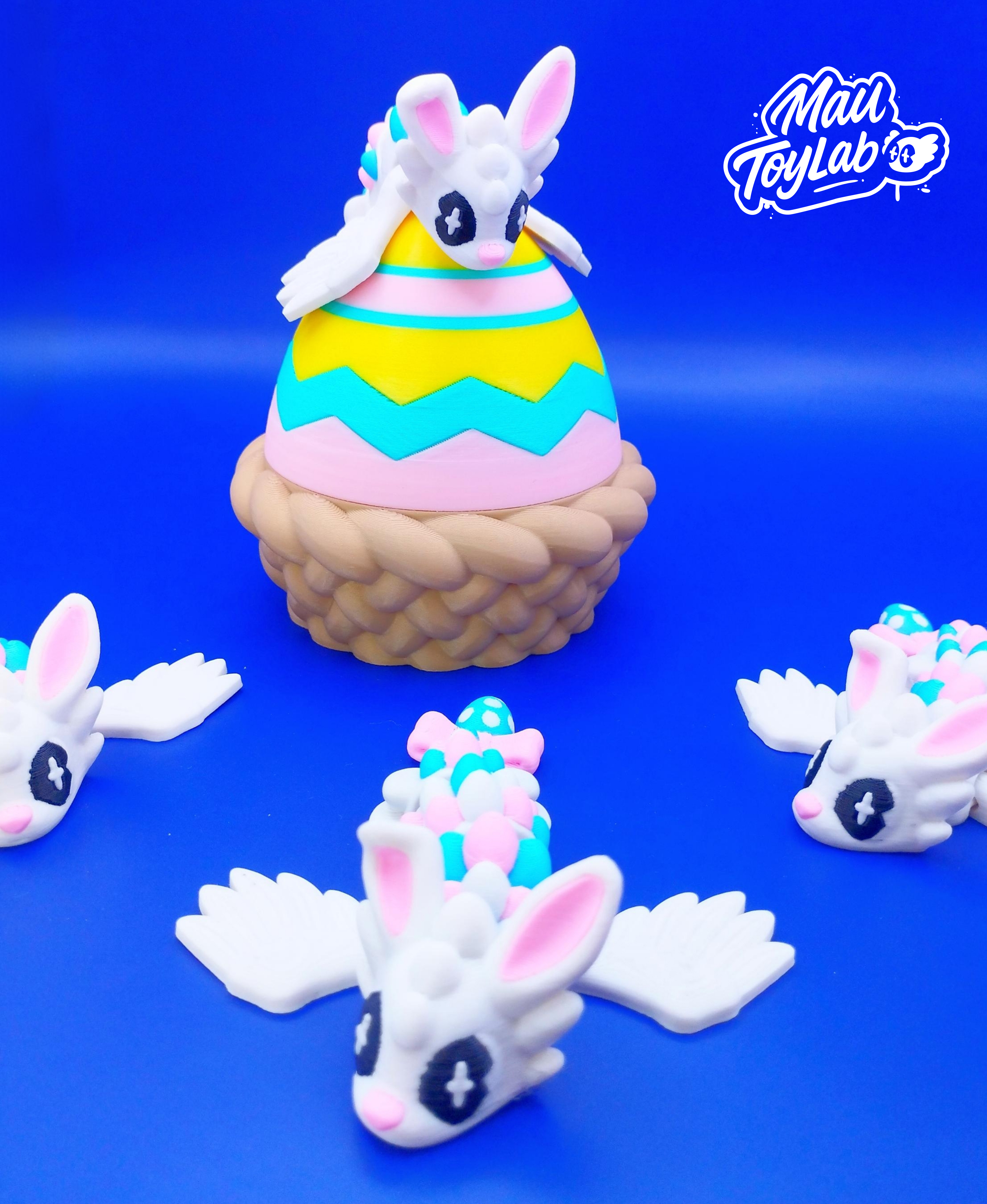 Mini Easter Dragon STL – Articulated Print-in-Place Dragon with Opening Egg 3D 3MF Model — view 5
