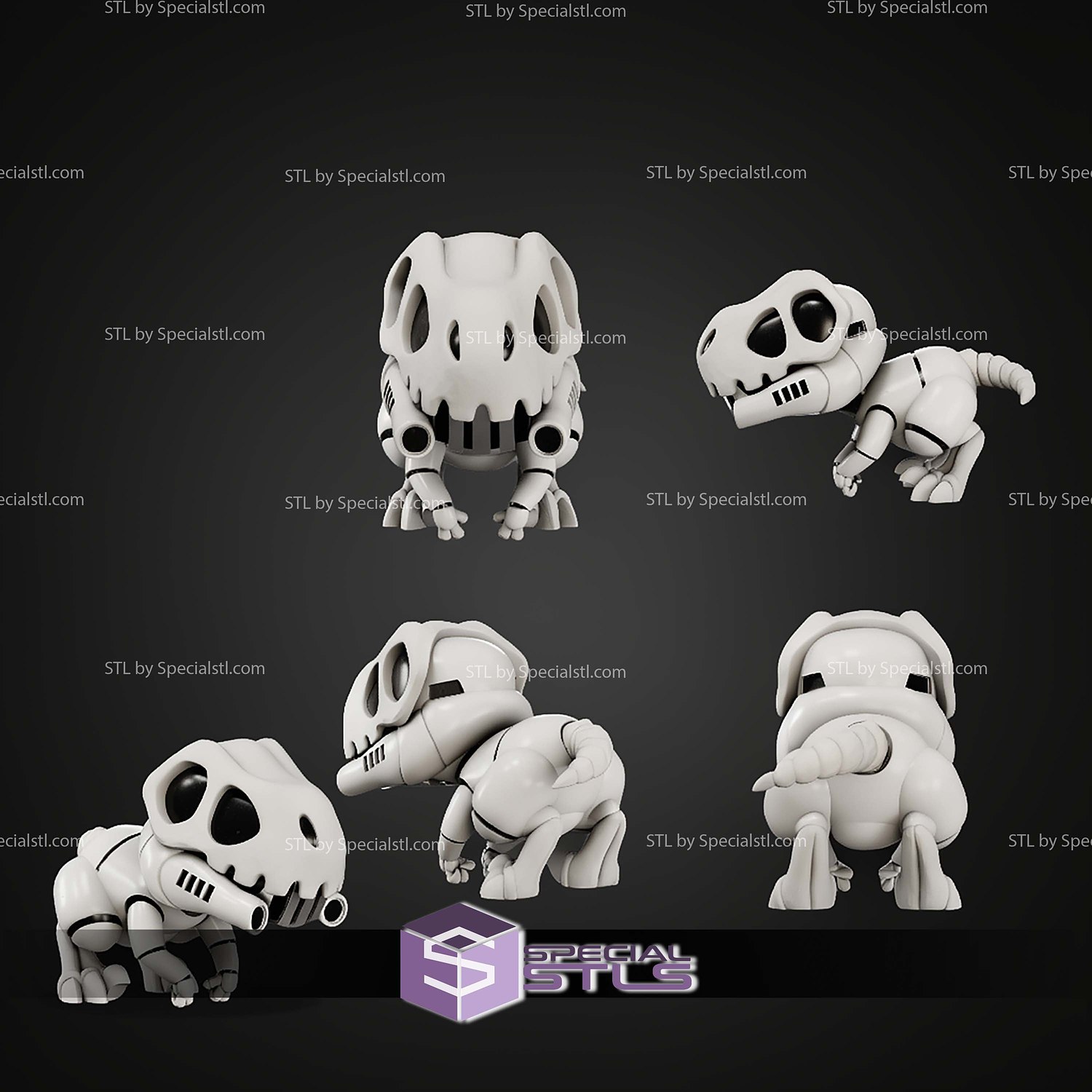 Dino Stormtrooper STL Files 3D Model — view 2