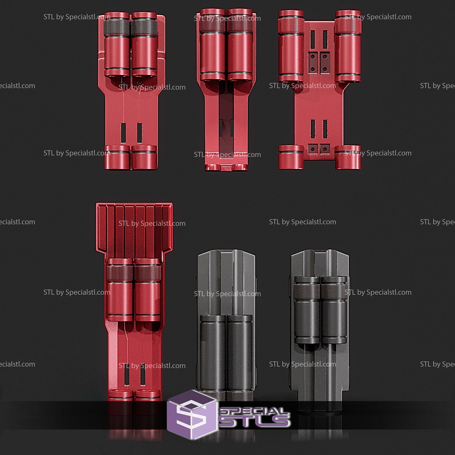 Cosplay STL Files Daredevil Billy Club Holster 3D Model — view 8