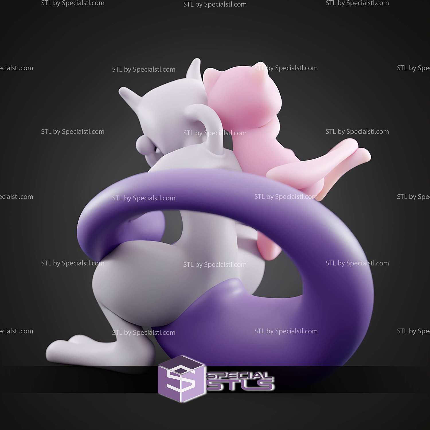 Basic Pokemon Collection Mew and Mewtwo 3D STL Model — view 6