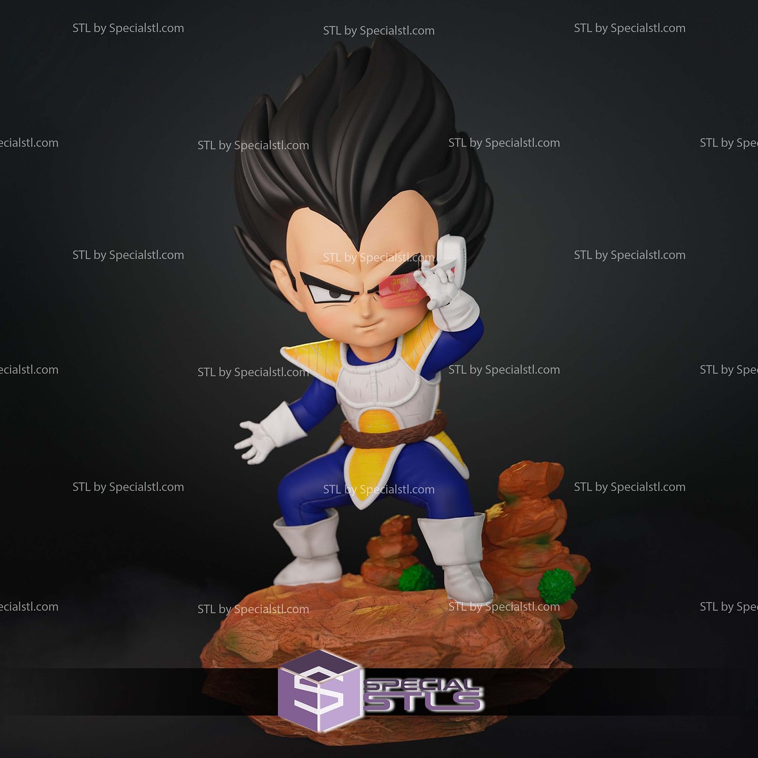 Vegeta Scouter Chibi 3D Printer Files STL Model — view 2