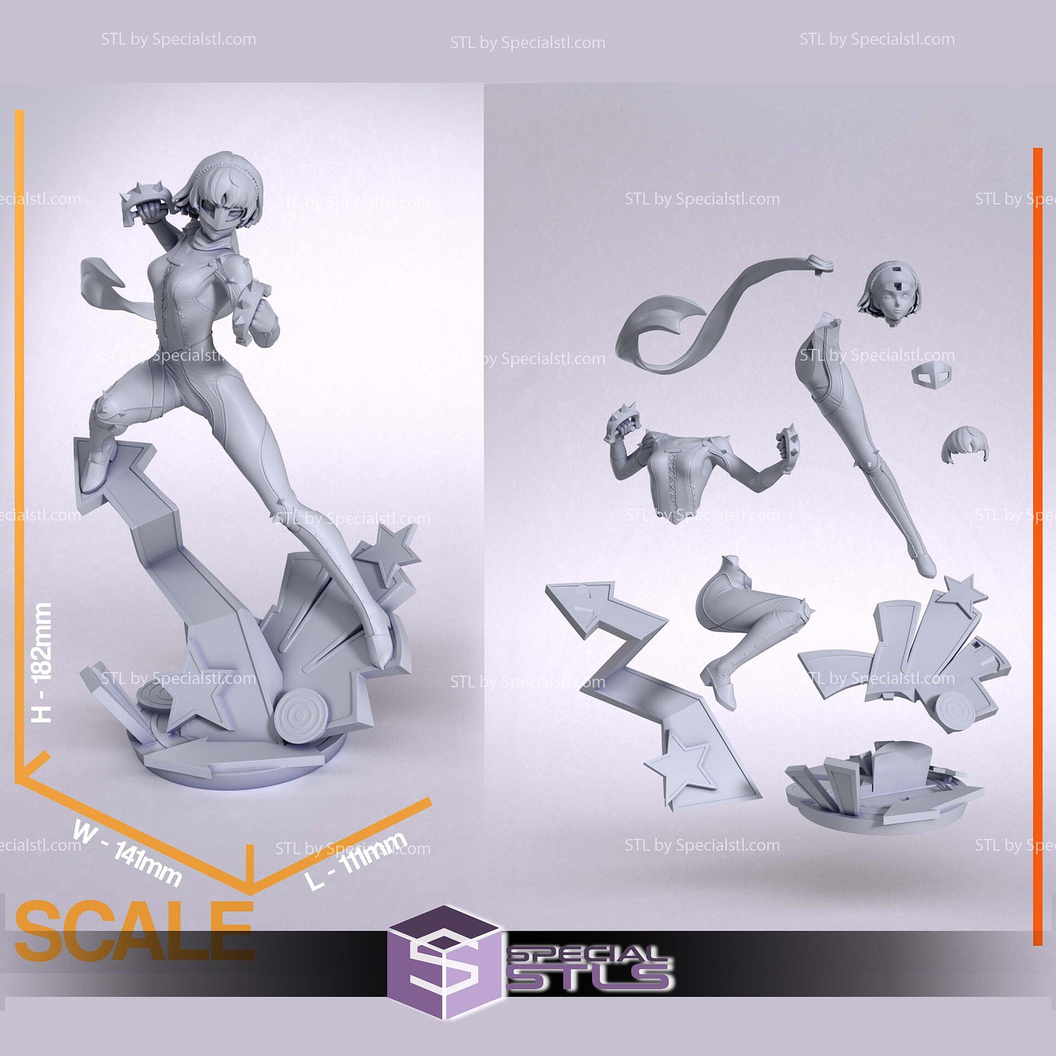 Makoto Nijima Persona 5 Sculptures 3D Printing STL Model — view 2