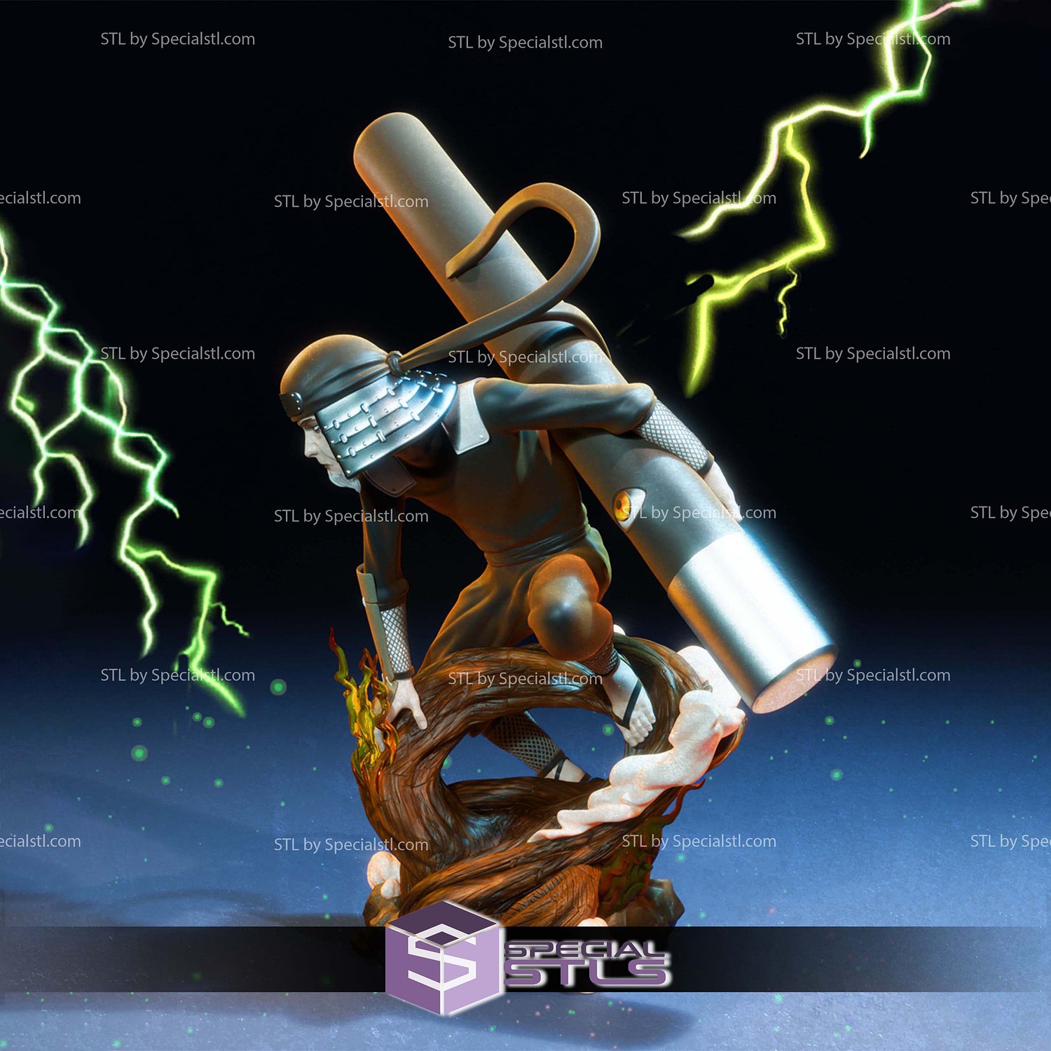 Hiruzen Sarutobi Adamantine Staff 3D Printer Files STL Model — view 2