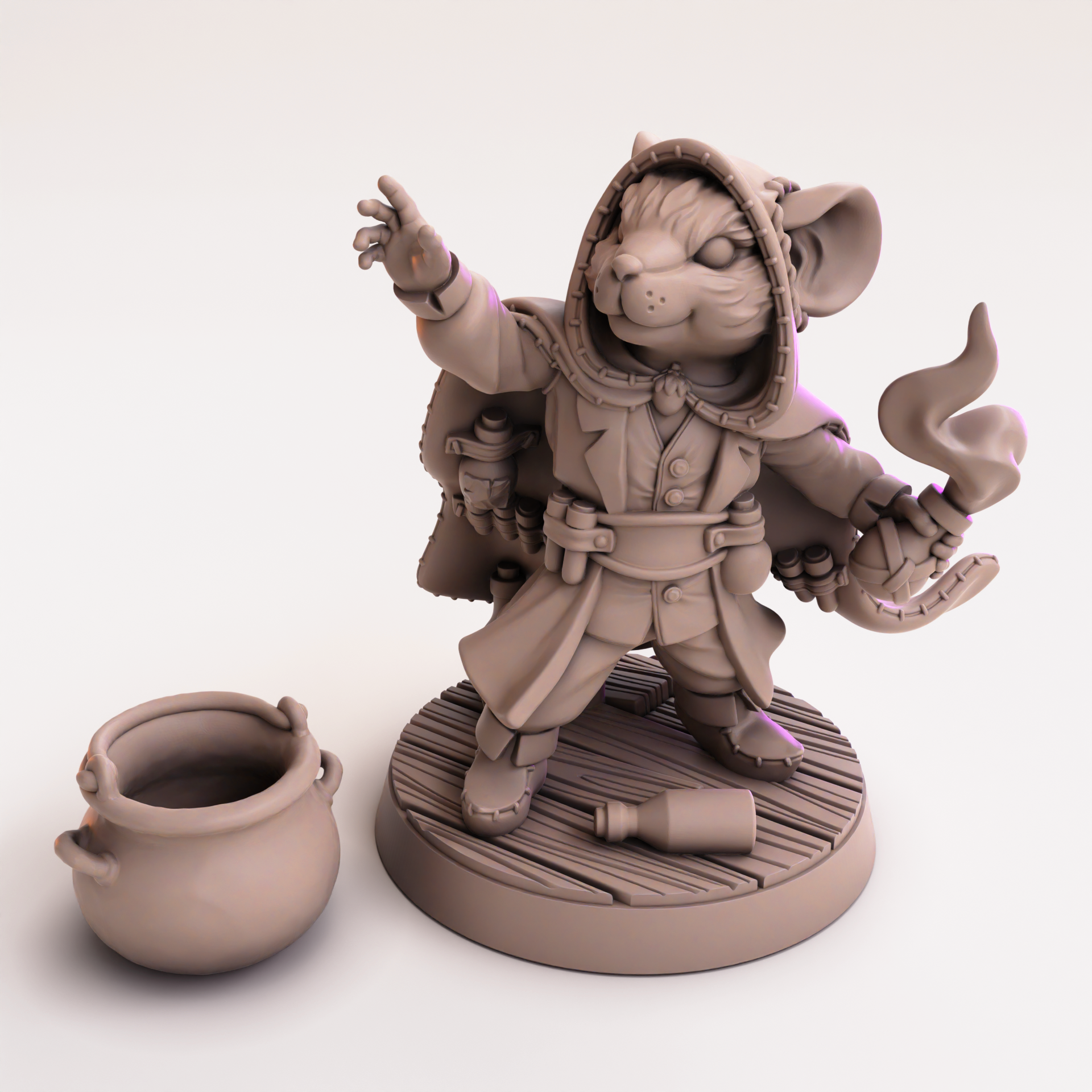 Mouseling Alchemist | Tabletop RPG Mouse Folk Mini 3D STL Model