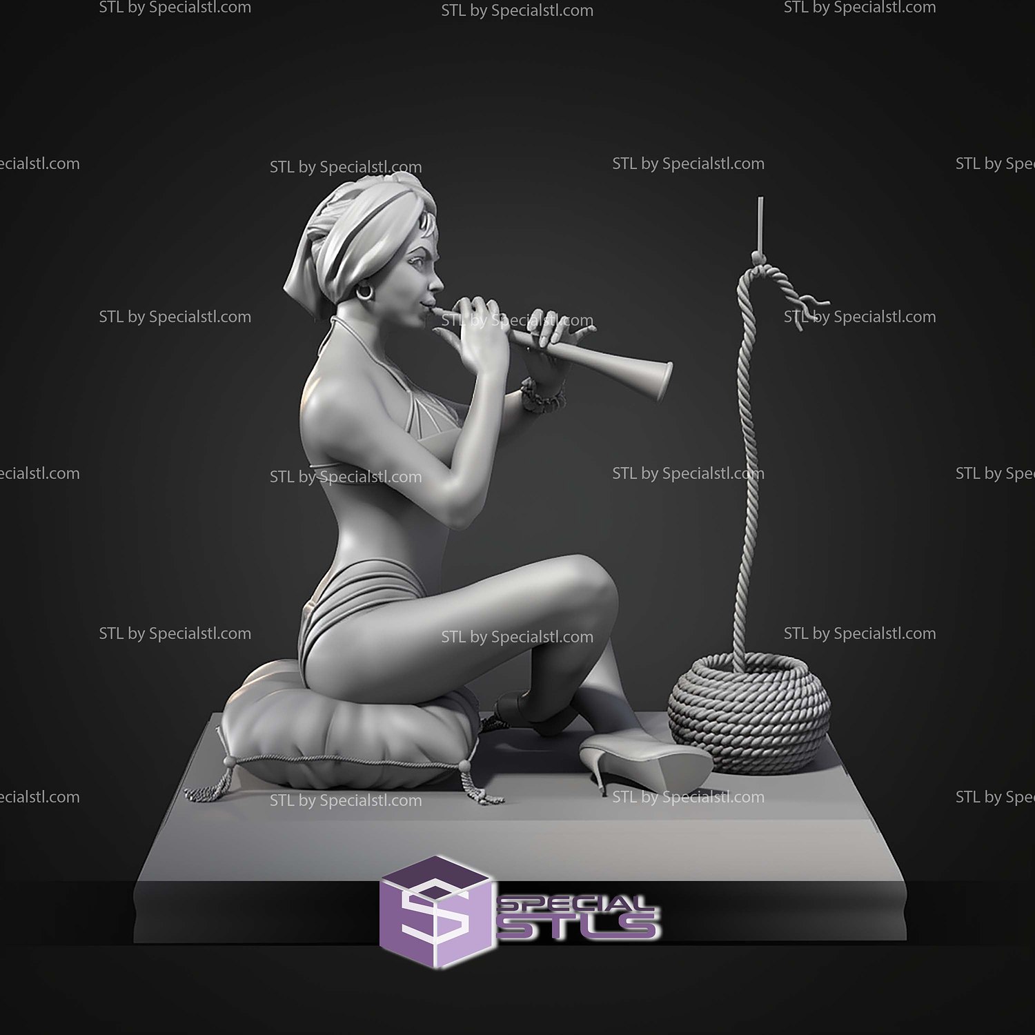 Charming Trick Pin Up STL Files 3D Model — view 3