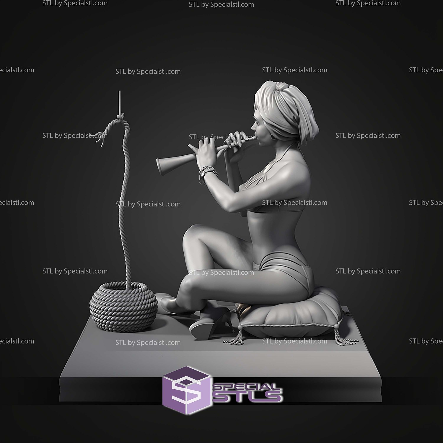 Charming Trick Pin Up STL Files 3D Model — view 4