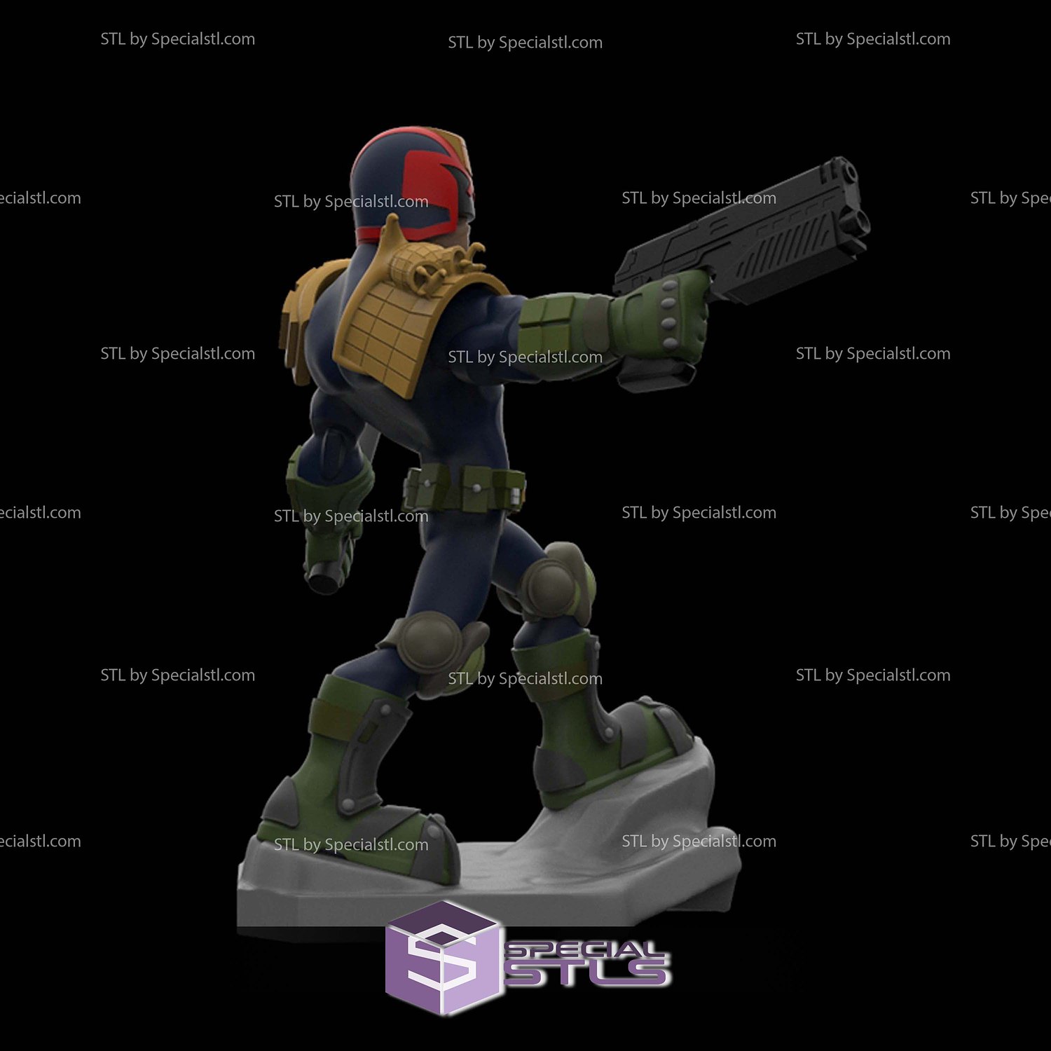 Disney Infinity Style STL Collection - Judge Dredd 3D Model — view 2