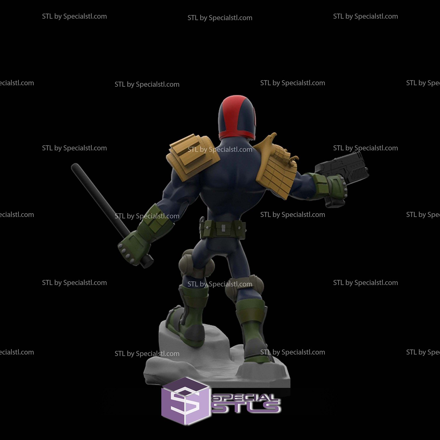 Disney Infinity Style STL Collection - Judge Dredd 3D Model — view 3