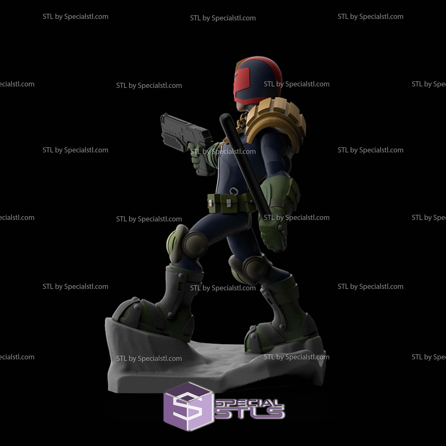 Disney Infinity Style STL Collection - Judge Dredd 3D Model — view 4