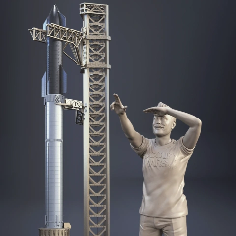 SpaceX Starship \u0026 Elon Musk 3D Printing Diorama | Assembly STL Model