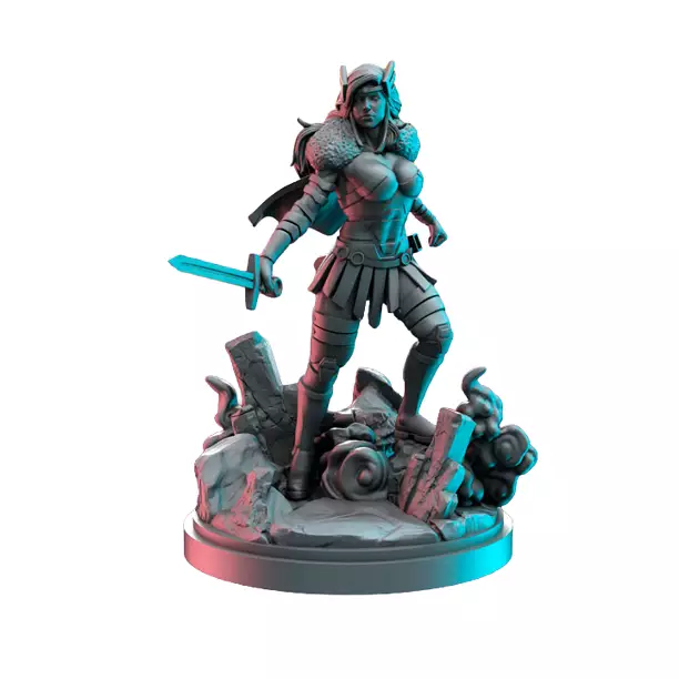 Lady Valhalla II - Detailed Tabletop Figurine 3D STL Model