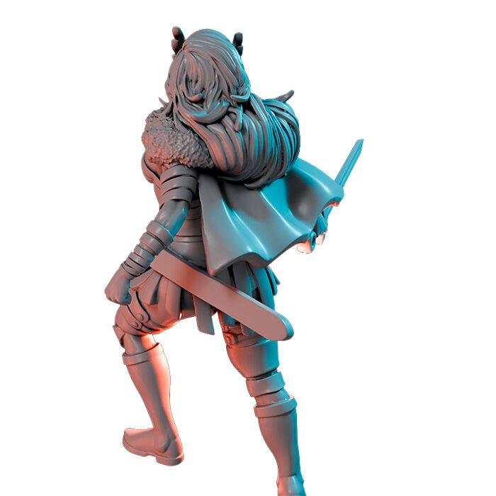Lady Valhalla II - Detailed Tabletop Figurine 3D STL Model — view 2
