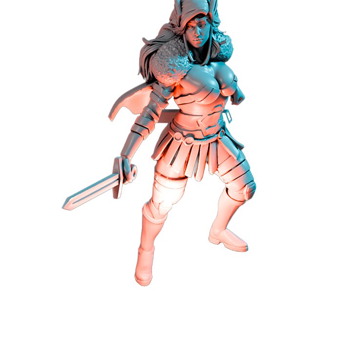 Lady Valhalla II - Detailed Tabletop Figurine 3D STL Model — view 3