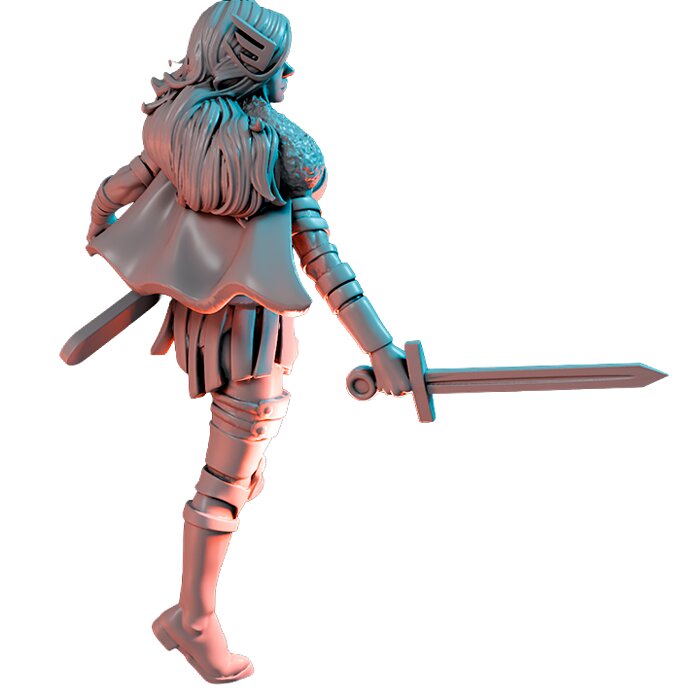 Lady Valhalla II - Detailed Tabletop Figurine 3D STL Model — view 4