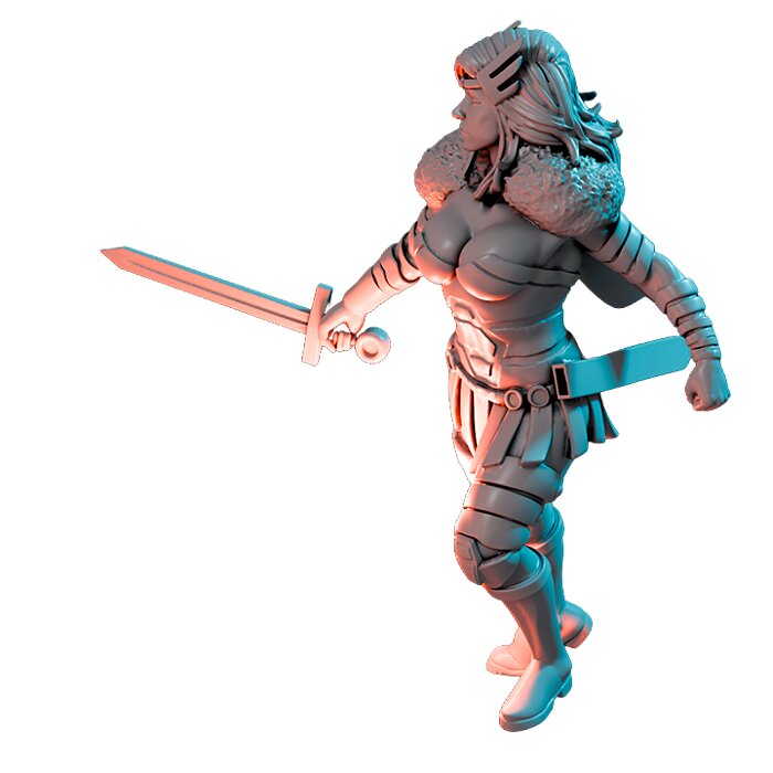 Lady Valhalla II - Detailed Tabletop Figurine 3D STL Model — view 5