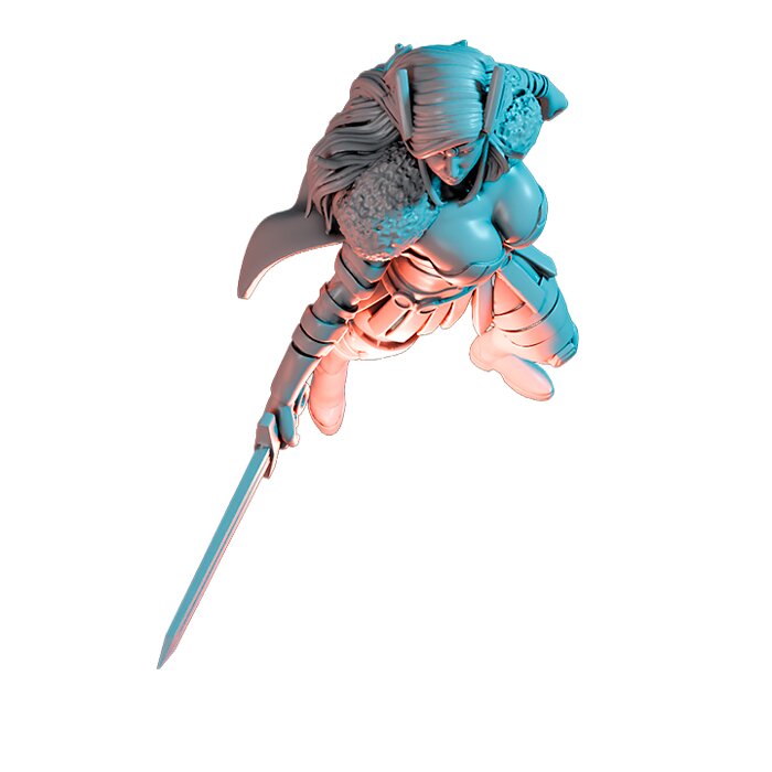 Lady Valhalla II - Detailed Tabletop Figurine 3D STL Model — view 6