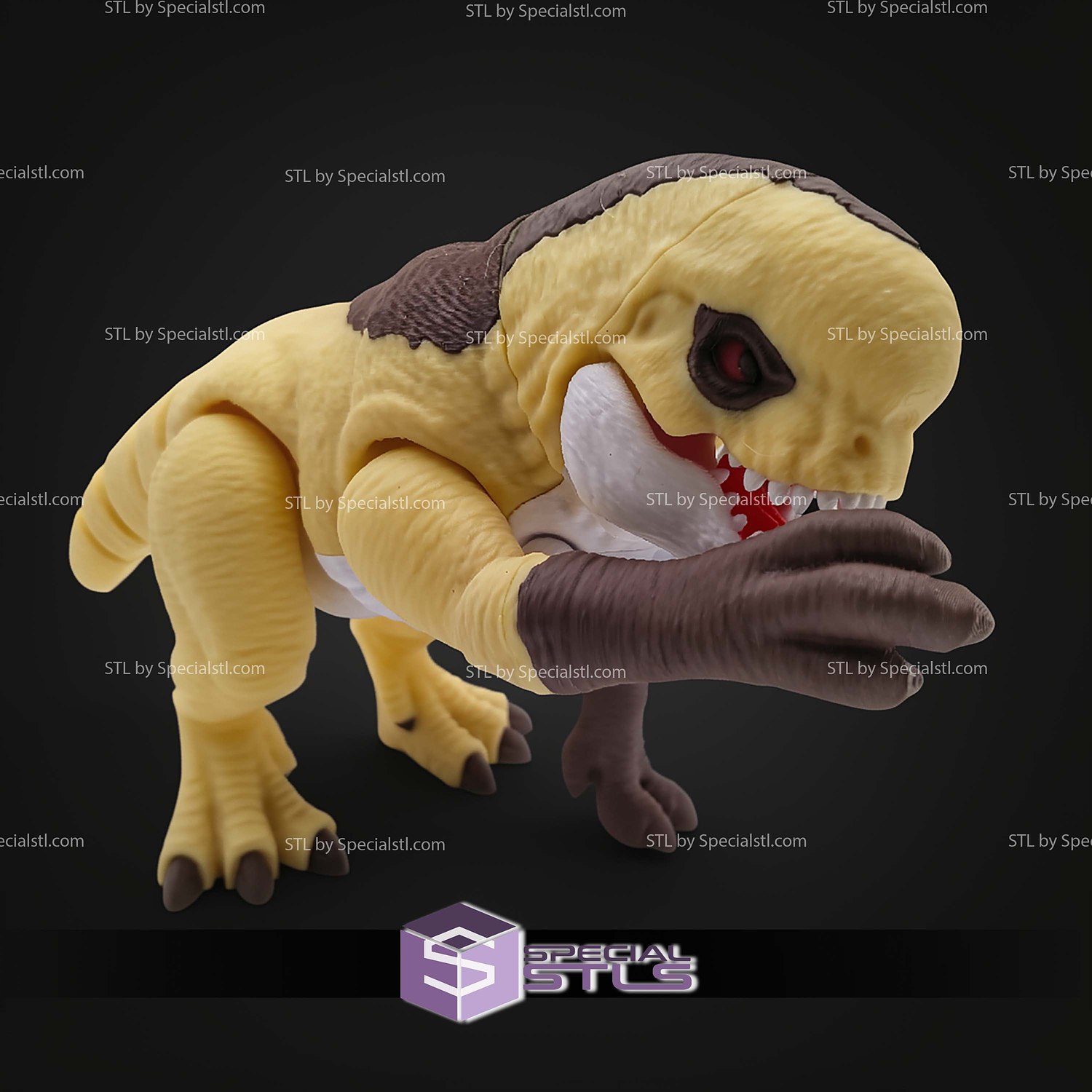 Super Basic STL Flexi Articulated Distortulus Rex 3D Model — view 4