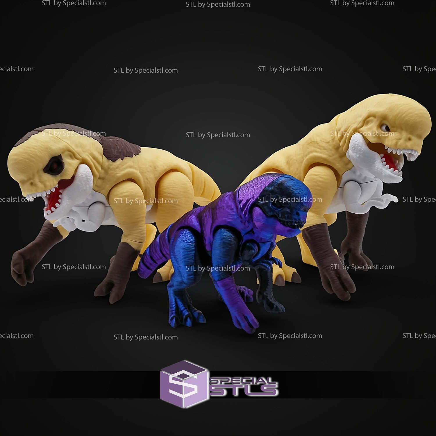 Super Basic STL Flexi Articulated Distortulus Rex 3D Model — view 5