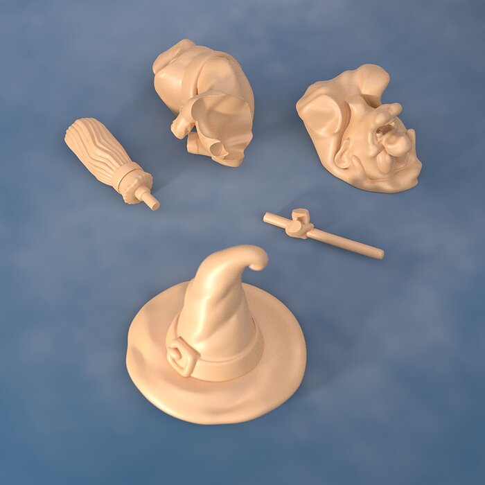 Cartoon witch - Hazelnut 3D STL Model — view 2