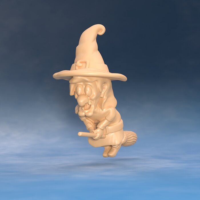 Cartoon witch - Hazelnut 3D STL Model — view 4